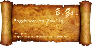 Bogdanovics Zsófia névjegykártya