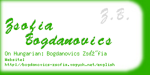 zsofia bogdanovics business card